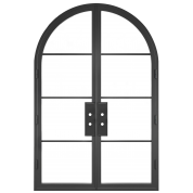 Zolo - Double Arched Steel Metal 4-Lite French Door with Low-E Glass Exterior Grade