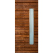 Elite – Multi Horizontal Plank Wood Exterior Door with Vertical Lite (1-3/4”)