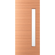 Elite – Multi Horizontal Plank Wood Exterior Door with Vertical Lite (1-3/4”)