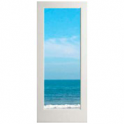 Exterior 1 Lite White Primed with Dual Clear Tempered Glass French Door (1-3/4")