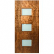 Lux Mahogany Hurricane Impact Resistant Rated 3 Rectangle Lite Door With Laminate Glass (1-3/4")