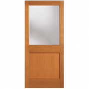 REID - ½ Lite Douglas Fir Exterior Door with 1 Flat Panel Bottom Ovolo Stocking (engineered) (1-3/4")