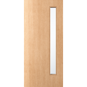 Rome –Exterior Flush White Oak Door with Single Vertical Lite (1-3/4”)