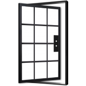 Salem - Pivot Steel Metal Exterior Grade 12-Lite Door with Clear Low-E Glass