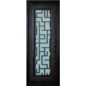 Stella- Wrought Iron Door, comes with Frame & Glass with Tetris Scroll (1-3/4")