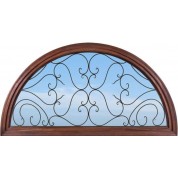 Full Round Top Transom W/ Clear Iron Glass